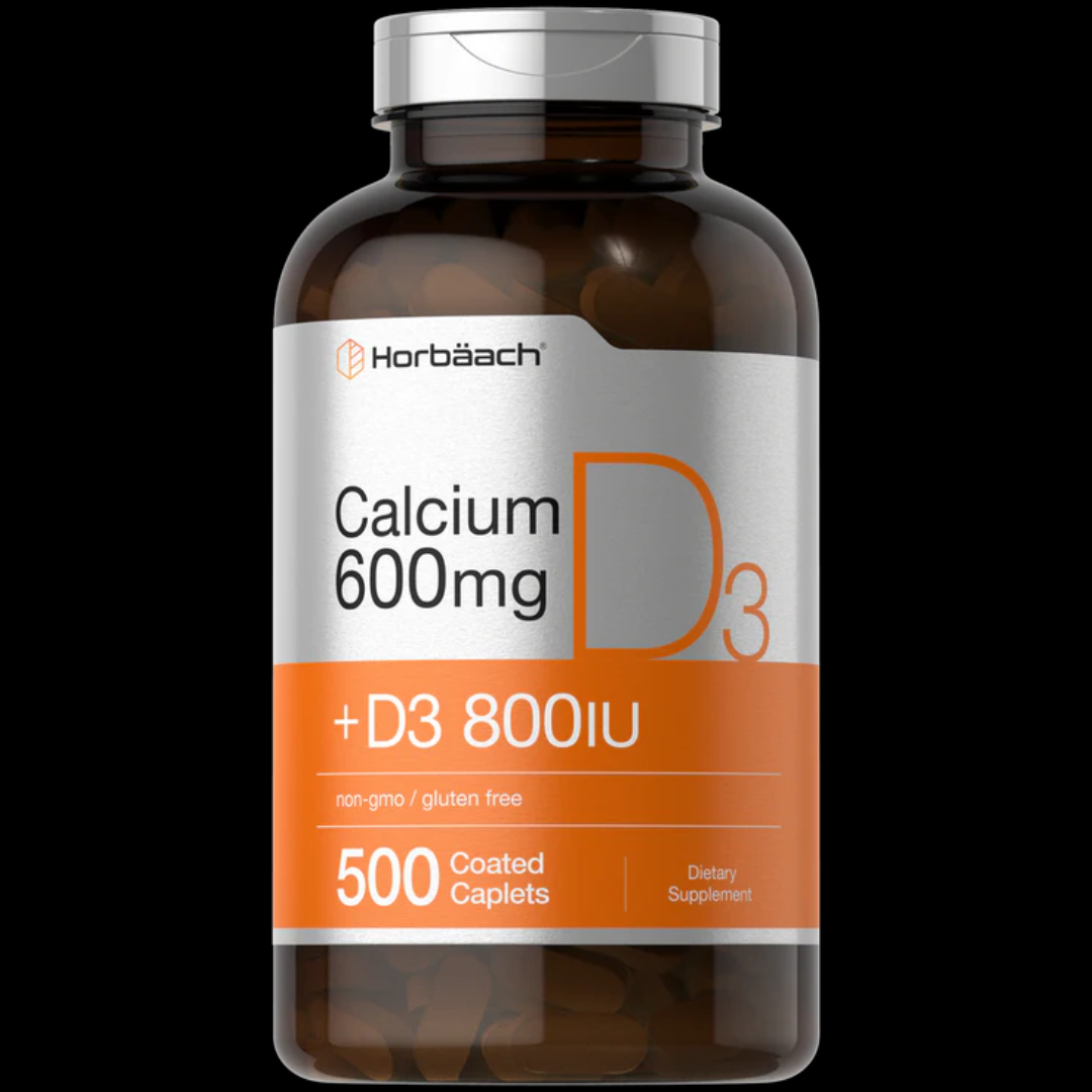 CALCIO + VITAMINA D3, HORBAACH.  600mg | 500 Capsulas/ 800IU